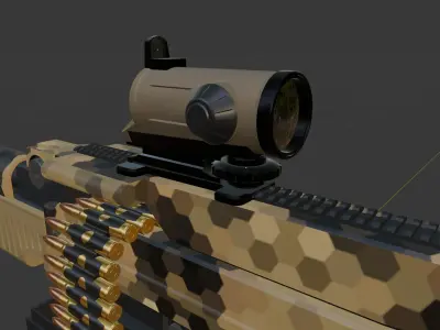  MachineGun  LMG 3D model