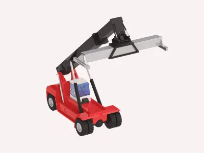 Container Reach Stacker DRT450 Simplified Low-poly 3D model