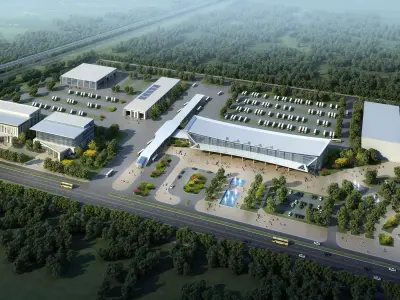3Dmax fashion city commercial square building 406 3D model