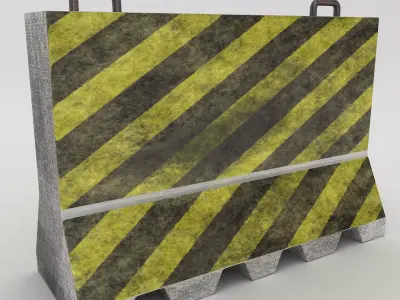 Concrete Barrier 3D model purchase