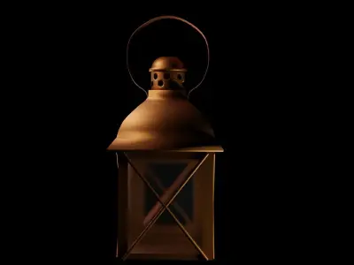 Lantern Model 1 golden 3D model