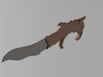 Skinning Knife Low-poly 3D model
