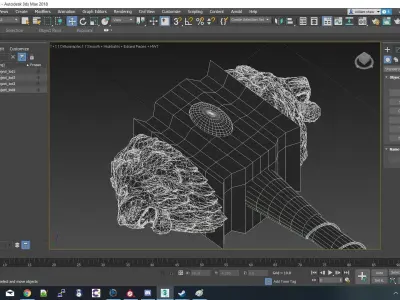 Fantasy Lion Hammer  Low-poly 3D model
