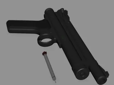 Tranquillizer Pistol and Ammo 3D model