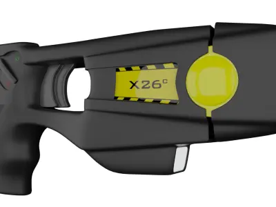 Taser gun with light Low-poly 3D model