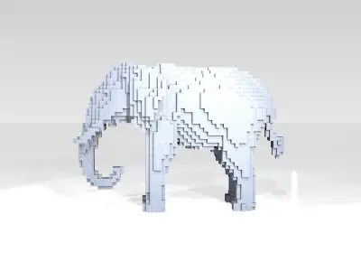 Elephant Voxel 3D model