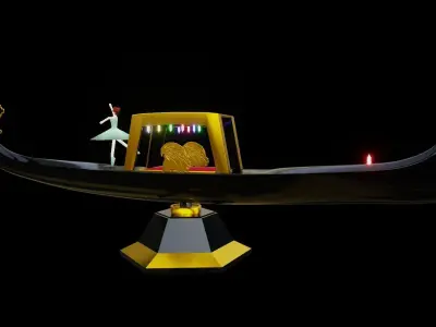 gondel gondola romantic ship with ballerina 3D model