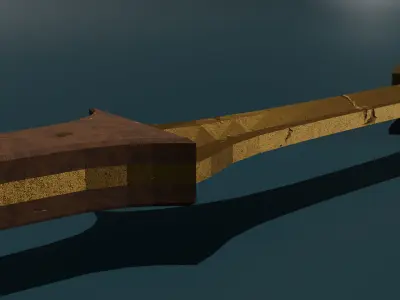 game ready low poly sword with wooden handle Free 3D model