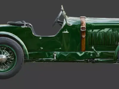 Classic British Racing Green Roadster 3D Model Low-poly 3D model