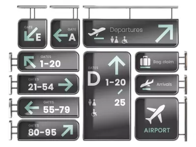 Airport Navigation Set 02 3D model