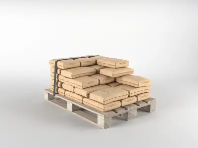 Cement on Pallet 3D model