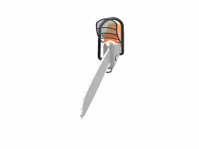 Chainsaw Low-poly 3D model 2