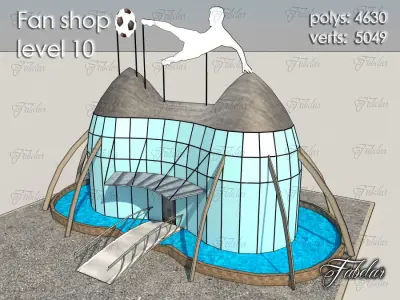 Fan Shop Low-poly 3D model 5
