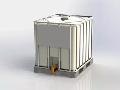 250 gallon IBC Liquid storage tote tank 3D model