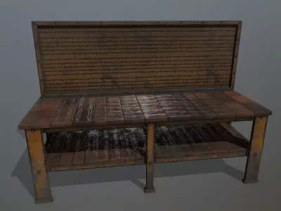 workbench industrial bench Low-poly 3D model