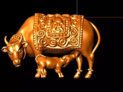 cow small litle cow eating milk part 2 3D print model