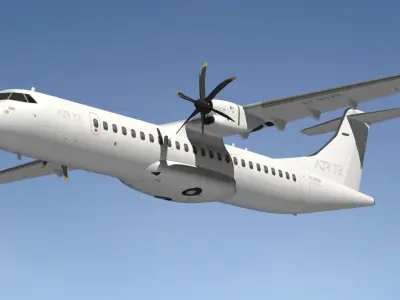 ATR 72 White Livery 3D model