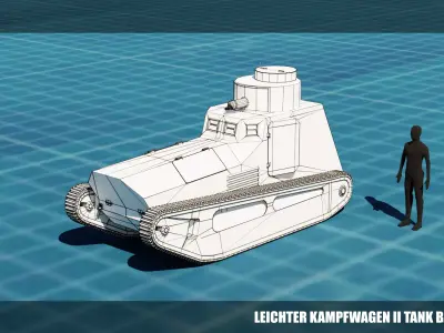 Leichter Kampfwagen II TANK BASE MESH  Low-poly 3D model
