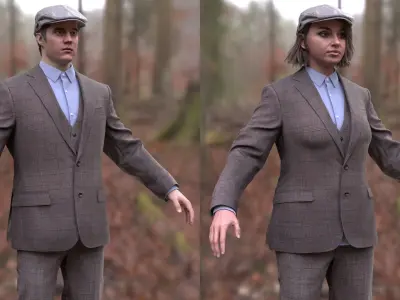Man and Woman in Business Outfit 1 3D model