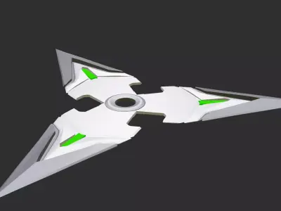 genji shuriken and kunai set 3D model