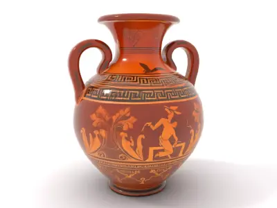 Greek Amphora Terra Cotta model pack Low-poly 3D model
