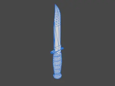 Knife Low-poly 3D model 13