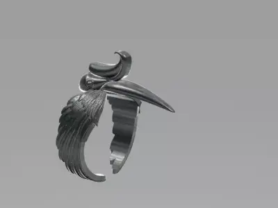 HORN BILL ADJUSTABLE RING Free 3D print model