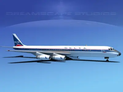 Douglas DC-8-63 Delta 3D model