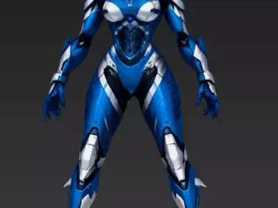 Female Shark Robot 3D model