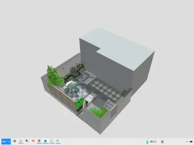 Modern Small Garden Kit Outdoor Space 3D Printable Multi-Format 3D model