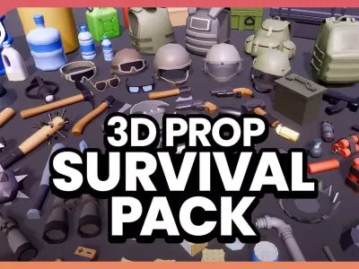 3D Props - Casual Survival Low-poly 3D model