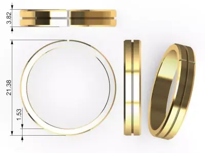 Wedding Ring Simple Design part 1 3D print model
