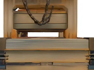 Stacked Wooden Crates with Chain Low-poly 3D model
