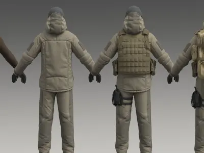 Military Uniform Set 3D model