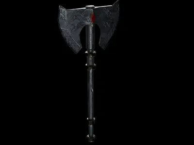 Battle axe 3 Low-poly 3D model
