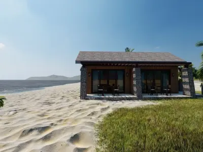 Hotel Beach 3D model buy