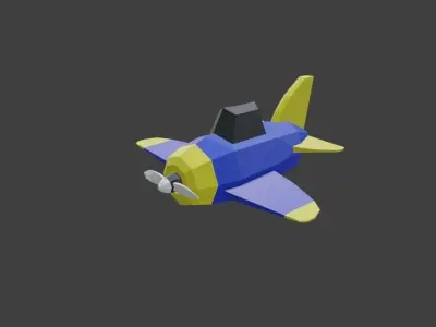 lowpoly plane airplane Low-poly 3D model