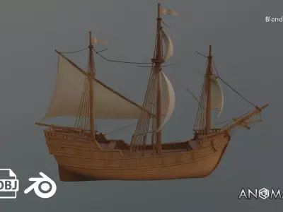 galleon 3D model