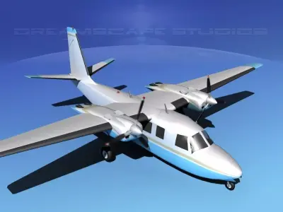 Rockwell Aero Commander 560 V06 3D model
