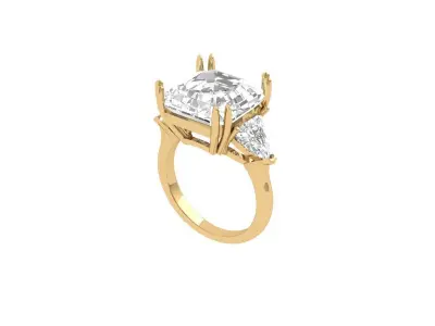 Asscher Ring 3D print model order