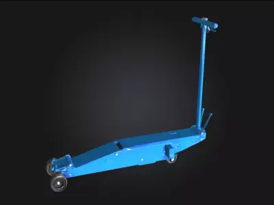 Blue Hydraulic Jack  Heavy Lifting with Industrial Precision 3D model