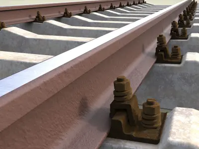 Railway track 3D model purchase