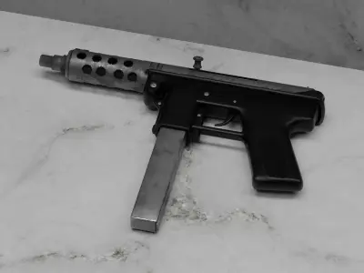 Tec 9 Stylized Gun Submachine gun Low-poly 3D model