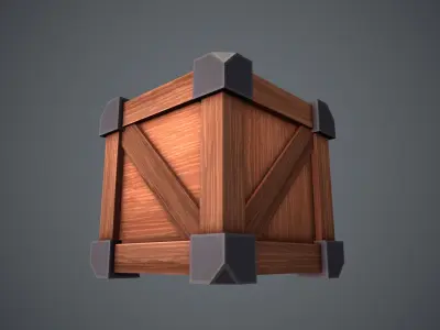 Box Stylized Low-poly 3D model