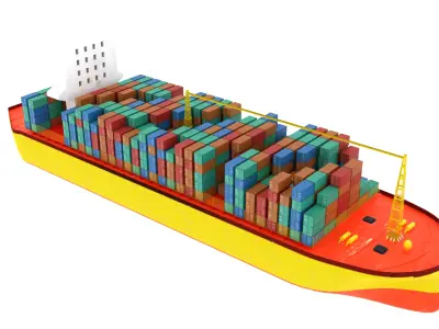 Container Ship  Low-poly 3D model