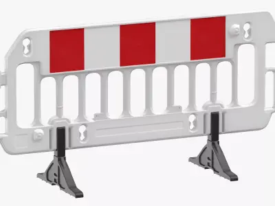 Construction Barrier 01 White 3D model