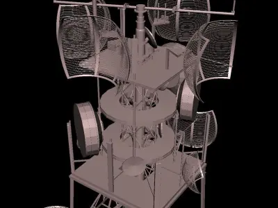 TOWER telecommunication Low-poly 3D model