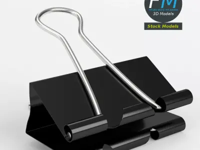 Half open binder clip 3D model