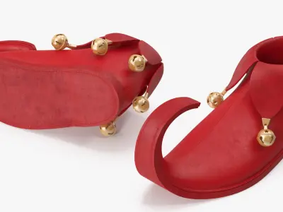  Elf Shoes Red with Bells 