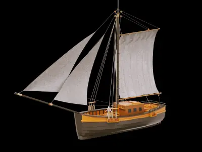 Ship Gaff sloop  3D model